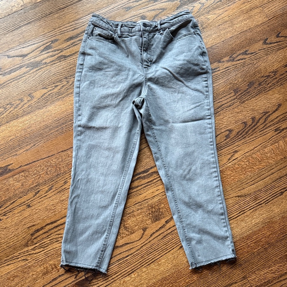 B10 Girl with Curves Chic Gray Ankle Jeans for Women Petite 8